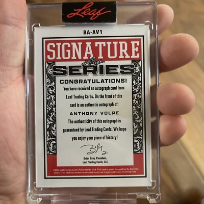 1枚限定！Anthony Volpe Auto 2022 Leaf l 2022 Leaf Signature Series Anthony Volpe 1/1 Auto Yankees | eBay