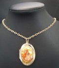 Locket Pendant Necklace Vintage Victorian Lovers