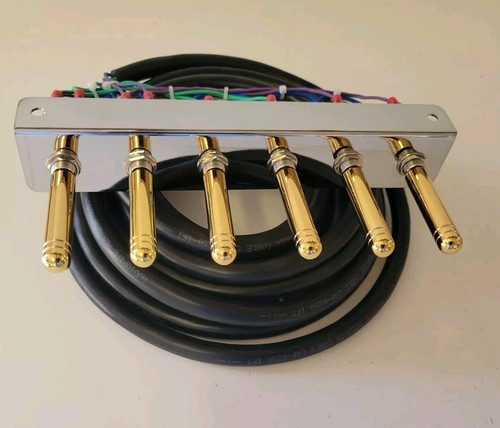 LOWRIDER HYDRAULICS SWITCH FB SS 3 WHEEL PRE-WIRED CHROME PLATE- GOLD EXTENSIONS - Picture 2 of 3