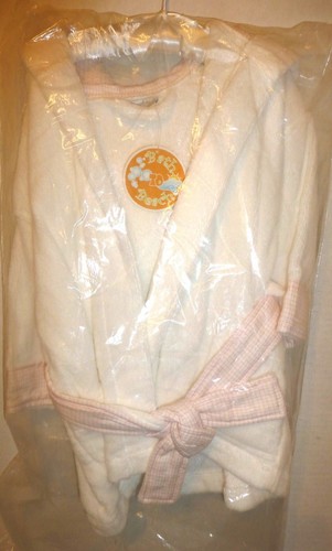 Stephan Baby Girls Plush Terry Wrap Robe W/ Hood Fits Up To 12 Mo. New Old Stock - Picture 4 of 5
