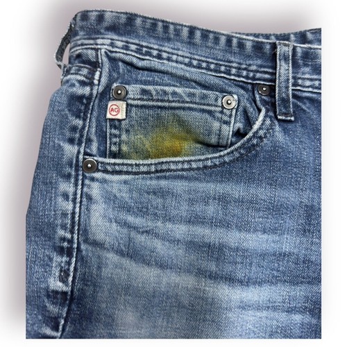 Adriano Goldschmied Jeans Hombre Protege 34 Azul Denim Botón Factory Distress - Imagen 3 de 9