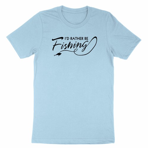 Fishing Shirt I'd Rather Be Fishing T-Shirt Fisherman Gift Fathers Day - Picture 5 of 13