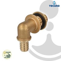 Tecuro TankdurchfüHrung BehäLterverschraubung 90°, Ag 1 Zoll X TüLle Ø 25 Mm Ms