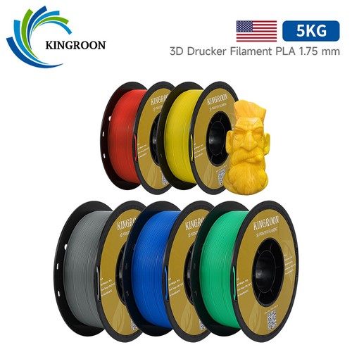 3D Printer Filament PLA 1.75mm 5KG Bundle Spools FDM 1KG/2.2lbs Mixcolor Black