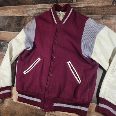 ジャケット・アウター 50s Lasley Knitting Wool Varsity Jacket Vintage 50s 60s Lasley Knitting Co. Letterman Varsity Wool Jacket
