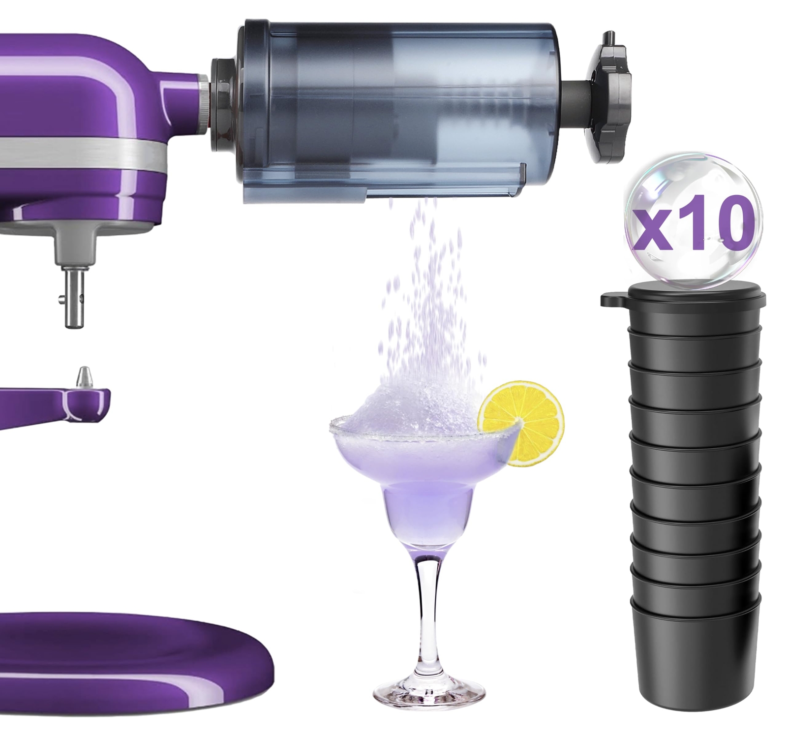 Shaved Ice Attachment for Kitchenaid Stand Mixer,Homemade Shaved Ice Maker,Sn...