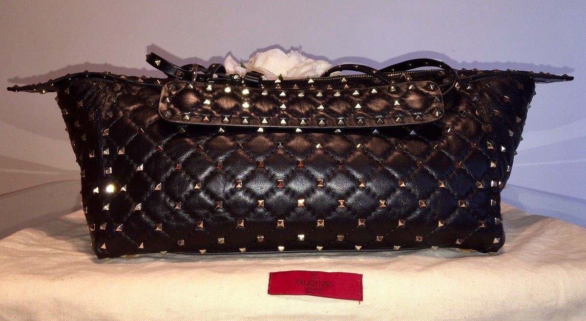 ショルダーバッグ・ポシェット Valentino Garavani Rockstudspike' S Shoulder Bag AUTHENTIC VALENTINO GARAVANI ROCKSTUD SPIKE BLACK LARGE