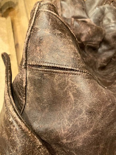 Used 50s Very Rare HERCULES Horsehide Leather Jacket Vintage Size L Distressed - Picture 5 of 6