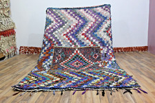 MULTICOLOR  Moroccan Vintage Rug Blue Vintage Rugs boucharouite rug