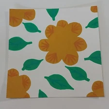 8x8 Inch Gouache Painting On Watercolor Paper Modern Art Title Flower Time A1