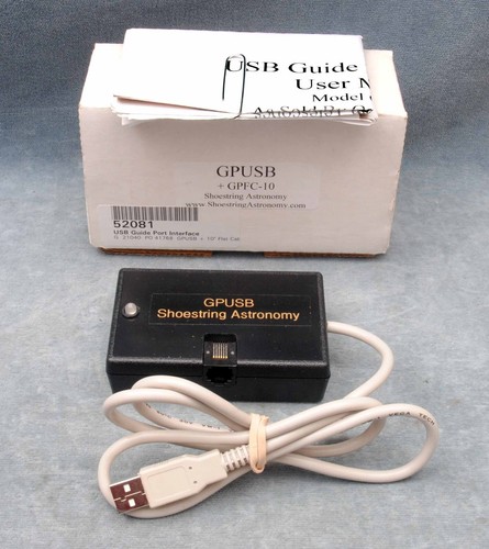 SHOESTRING ASTRONOMY GPUSB USB GUIDE PORT INTERFACE IN BOX WITH INSTRUCTIONS