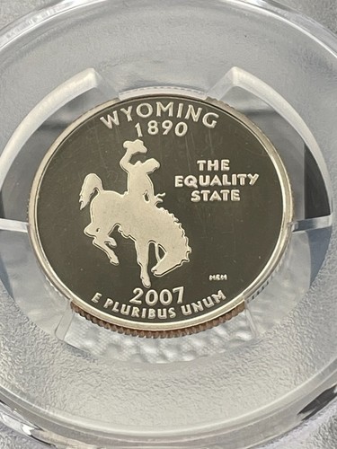2007-S Flag Clad Wyoming State Quarter WY PR70DCAM PCGS Proof 70 Deep Cameo - Picture 6 of 11