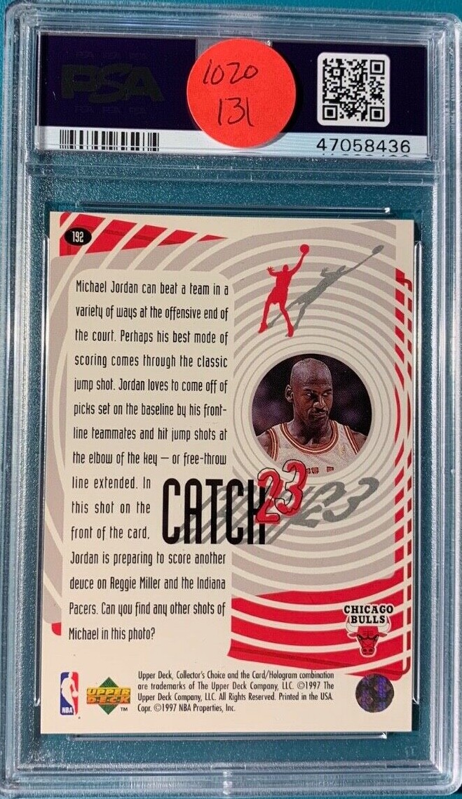 1997 Collector's Choice #192 Michael Jordan Catch 23 Classic Jump