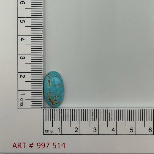 Cabujón ovalado turquesa natural de 8,1 quilates de Kazajstán - Imagen 4 de 4