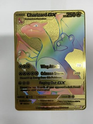 Gold Metal Charizard GX Pokmon Card-Collectible Gift Displaylovely | eBay