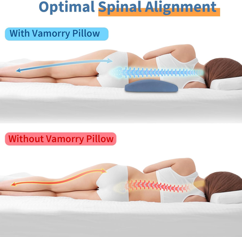 Lumbar Support Pillow for Bed Relief Back Pain: Lower Back Pillow for Sleeping - - Picture 4 of 9