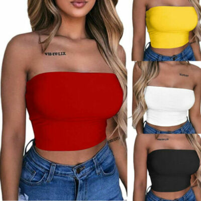 strapless crop top bra