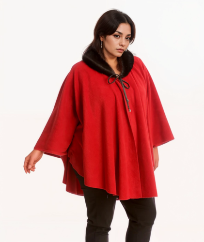ROCKTHOSECURVES DAMEN PONCHO DAMEN CAPE FLEECE JACKE OVERSIZED ÜBERGRÖSSE COA - Bild 5 von 8