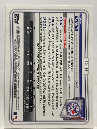2020 Bowman Draft Chrome - 1st Bowman - Prospects -Top Prospects You Pick (a130) - Picture 105 of 137
