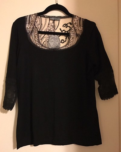 Eden Rose Damen Cocktail Bluse Größe 14 in der Farbe Schwarz & Beige - Bild 2 von 6