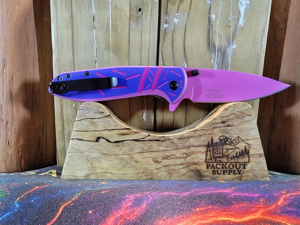 Wartech Pink/Blue Sprinkle Donut Spring Assisted Open Knife Pockrt Clip PWT456E - Image 2 of 4