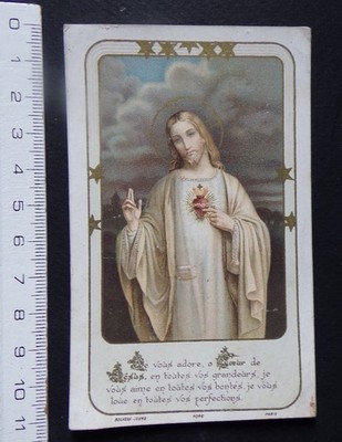 § Andachtsbild Ich verehre dich o Herz Jesu ... - Junge Bouasse 1922