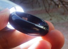 Certified Black Burma Natural A Jadeite Jade Round Circle Ring NO. 12.25 417004