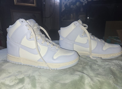Nike Dunk High Colorblock High Top Sneakers White Light Purple Leather Lace Up