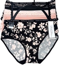 MARILYN MONROE Women 5-Pair SOFT Brief Underwear Panties Floral Polyester Size S