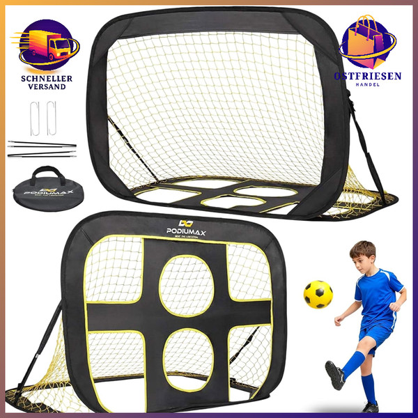 FußBalltor 2 In 1 Klappbar Pop-Up FüR Kinder Indoor Outdoor Mit Tragetasche-image