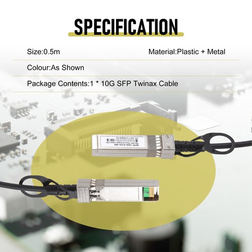 2X(10G SFP+ Twinax Kabel, Direct Attach Copper () 10GBASE SFP Passives K5704 - Afbeelding 3 van 7