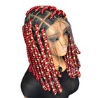 Handmade Full Lace 13x4 Box Braided Wig Burgundy Blonde Bob  — photo 2