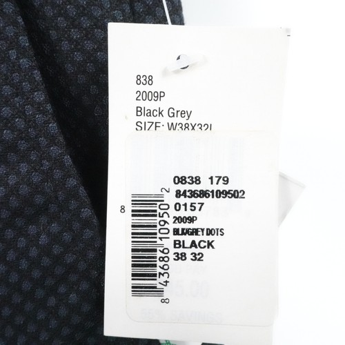 Pantalones de vestir de cachemira y gris para hombre 38x32 negros grises lunares oficina de negocios - Imagen 10 de 13