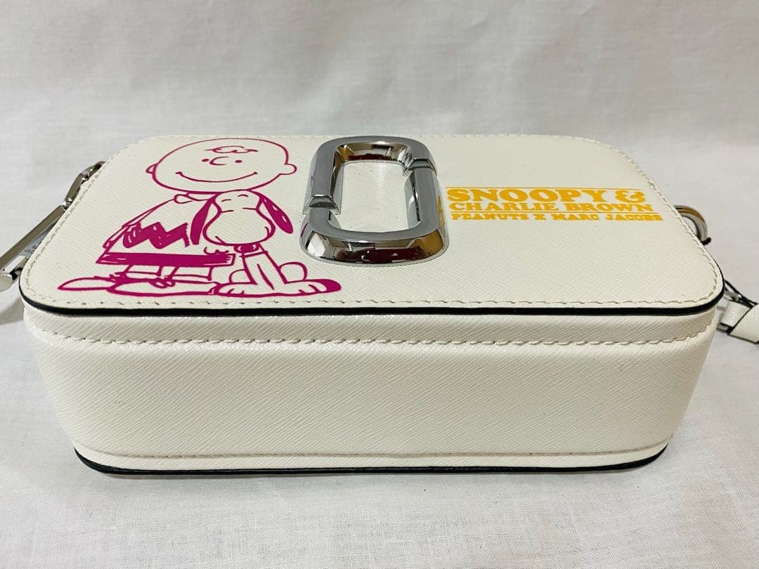 Marc Jacobs Snapshot Camera Bag Snoopy Chalk White Strap Double J Auth image 5