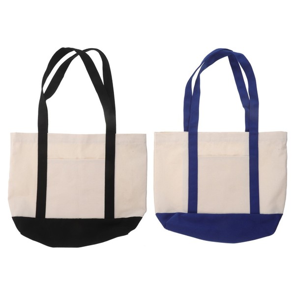 Bolsas de lona de 2 piezas con asas ergonómicas y cremallera para viajes y comestibles