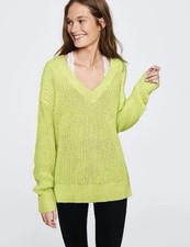 VS PINK LARGE cream knit Vneck sweater