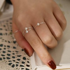 Dainty Freshwater Pearl Ring, Mini Pearl Stackable Ring