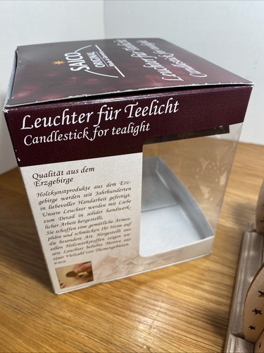Saico Tea Light Candle Holder Ornaments Wood Erzgebirge Germany Christmas NEW - Picture 11 of 13