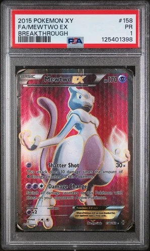 PSA1 Low Pop 2015 POKEMON XY BREAKTHROUGH #158 FA/MEWTWO EX BREAKTHROUGH