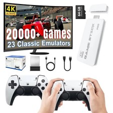 4K 64G HDMI TV Video Game Stick M15 Gaming Console Gamepad 2 Wireless Controller