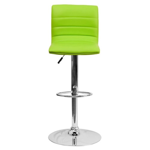 Flash Furniture 25" to 33" Striped Bar Stool in Green with Chrome Base - Picture 5 of 5