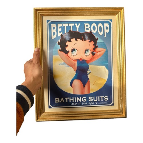 Betty Boop Framed Art Bathing Suits 2008 Cartexpo Pinup Blue Swimsuit 11x14