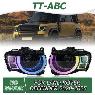 2x RGB LED Headlights Assembly For Land Rover Defender 90 110 130 2020-2024 2025