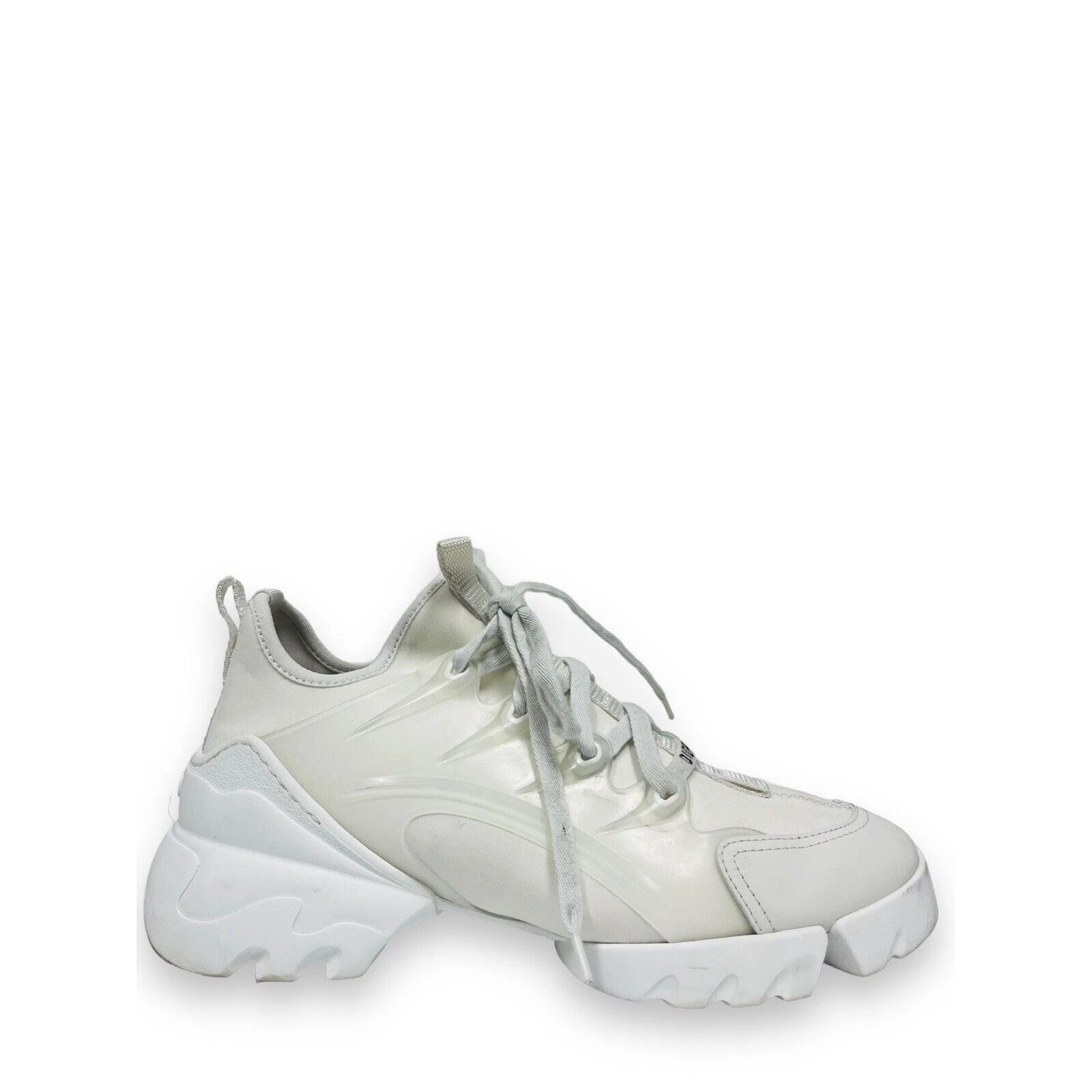 Baskets à lacets CHRISTIAN DIOR blanc tissu technique caoutchouc D Connect 38,5