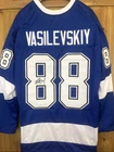 Autographed/Signed Andrei Vasilevskiy Tampa Bay Blue Hockey Jersey JSA COA