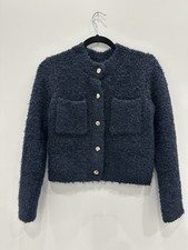 Mango BOUCLE JACKET WITH JEWEL BUTTONS XS NWT