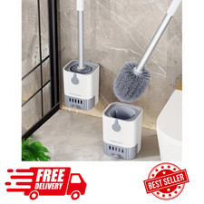 Wall Mounted Toilet Brush Set with Holder Flexible Long Handle Cleaning Tool