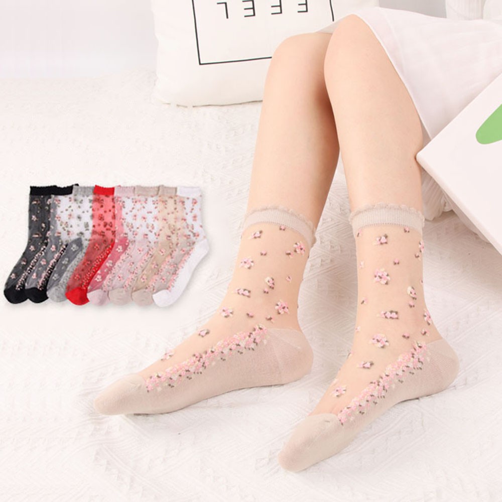 SAOLA Calze donna seta cristallo con suola antiscivolo misto cotone traspiranti comode