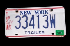 New York Trailer License Plate Expired 2000 Statue of Liberty