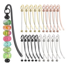 Beadable Bookmarks, 20 Pcs Beaded Bookmark DIY Blank Bookmark, 4 Colors